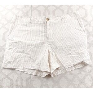 Vineyard Vines Women's Size 14 Striped Seersucker Shorts Beige White